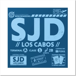 Vintage Los Cabos SJD Airport Code Travel Day Retro Travel Tag Mexico Posters and Art